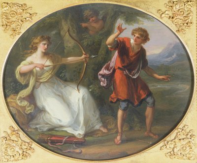 A Nymph Drawing Her Bow on a Youth by Angelica Kauffmann
